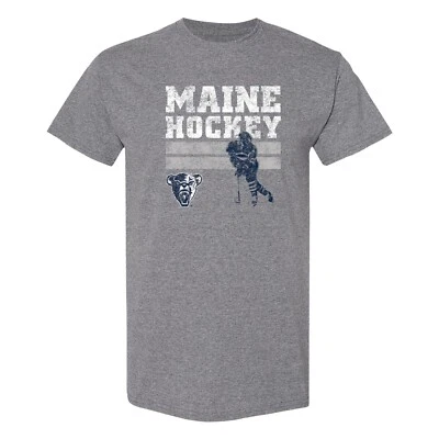 Maine Retro Ice Hockey T-Shirt - Graphite Heather - Image 1 of 4