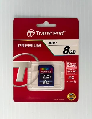 Transcend -1 8GB Class 10 - SDHC Card - Retail - TS8GSDHC10 - Image 1 of 2