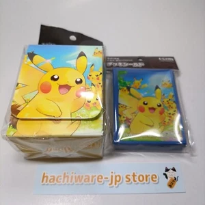 Fundas para cartas de reunión de Pikachu (escudo de baraja) y estuche de baraja Pokemon Center Japón - Imagen 1 de 7