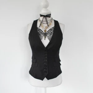 Black Karen Millen vest aesthetic goth gothic whimsigoth coquette size S staple - Picture 1 of 8