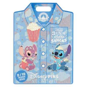 Juego de 3 prendedores STITCH ATTACKS Snacks POPCORN Disney 2/12 - Febrero 2024 - NUEVO SELLADO - Imagen 1 de 2