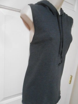 NUEVO SIN ETIQUETAS Victoria Sport Para Mujer Túnica de Entrenamiento con Capucha Muscular Tanque Gris Carbón GRANDE Foto 1 de 4