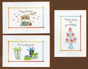 Set of 3 Current Inc. Birthday Greeting Cards/Notecards - Picture 1 of 6
