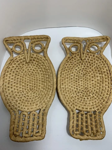 Owl Wall Hangings  Vintage Wicker Wall  Hangings  Bohemian Style 70s Cover