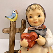 Hummel Sweet Greetings Girl with a Heart Goebel #352 - 1964 - Boxed 4 1/4" Tall
