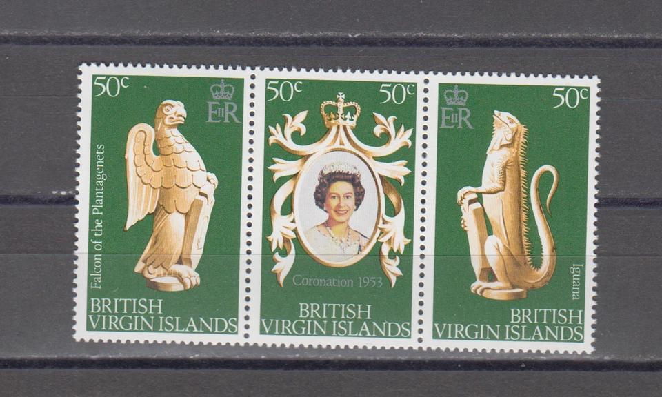 BRITISH VIRGIN ISLANDS : 1978 - MNH - STRIP 3 - SCOTT # 337  QUEEN ELIZABETH II - Image 1 of 1