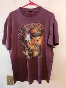 vtg 90's american biker shirt eagle dragon single stitch size mens large - Picture 1 of 10