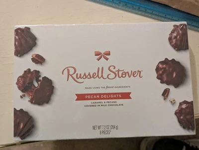 Russel Stover Chocolate caramel pecan Box Of 8 Pieces - Image 1 of 4