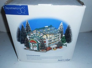 DEPT 56 SNOW VILLAGE SECRET GARDEN GREENHOUSE LIGHTED WITH BOX - Picture 1 of 4
