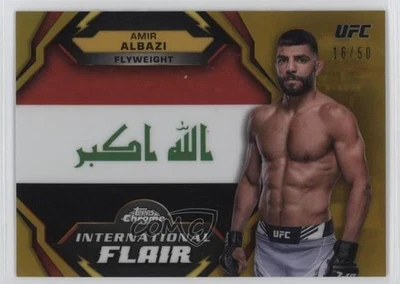 2024 Topps Chrome UFC International Flair Gold Refractor /50 Amir Albazi #IFL-1 - Image 1 of 2