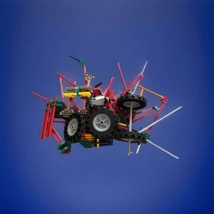 K’NEX Building Toy Lot with Wheels, Rods, Connectors & 2 Robot Figures - Picture 1 of 4