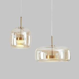 LED Hanging Ceiling Lamp Warm Glass Pendant Lighting for Dining Room Indoor Deco - Picture 1 of 11