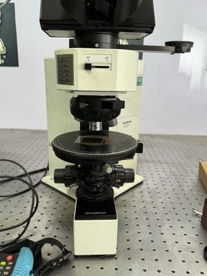 Olympus BX60F-3 Microscope w/ Objectives & Rotating Stage – Light Path Tested - Image 1 of 4