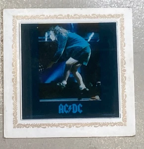 Vintage 1987 AC/DC Carnival Glass Mirror 6X6 Original  rare HTF look rock roll - Picture 1 of 4