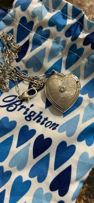 Brighton Heart Locket Necklace Illumina Silver Tone Crystal - Image 1 of 4