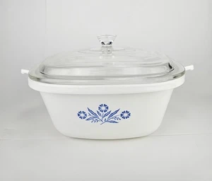Vintage Corning Ware Cornflower Blue Double Boiler P-17-B With Pyrex Glass Lid - Picture 1 of 6