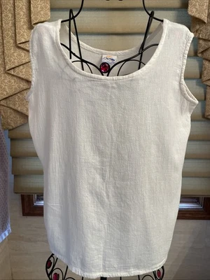 Blusa Dunas Relajada Moda Blanca Sin Mangas 100% Algodón Talla Grande Foto 1 de 4