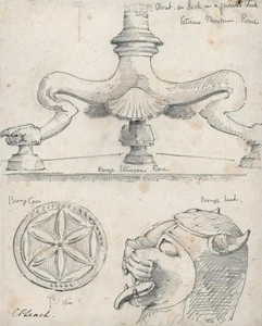 Disegno a matita Claude Pemberton Leach - Studi di architettura Vaticano Roma Italia - Foto 1 di 4
