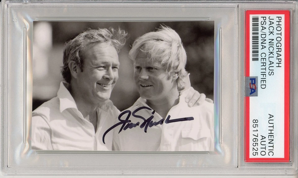 JACK NICKLAUS SIGNED GOLF AUTO AUTOGRAPH PSA DNA COA PICTURE w/ ARNOLD PALMER - Image 1 of 2