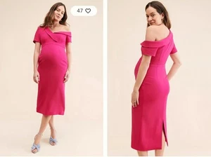Anthro Emilia George Lauren Maternity Off The Shoulder Cocktail Dress Size Large - Picture 1 of 5
