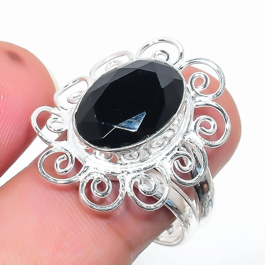 Black Spinel  Gemstone Handmade 925 Sterling Silver All Size Ring For Gift - Image 1 of 1