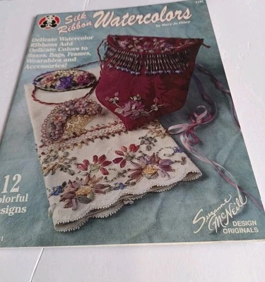 DESIGN ORIGINAL - SILK RIBBON WATERCOLORS Book - 12 Designs By Mary Jo Hiney - Image 1 of 2