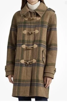 163 Ralph Lauren Wool Plaid Tweed Peacoat Toggle NWT $695 Polo Ralph NWT 14/XL - Image 1 of 4