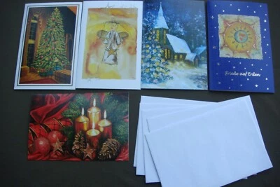 5 Weihnachtskarten (Doppelkarten) mit Umschlag - Bild 1 von 4