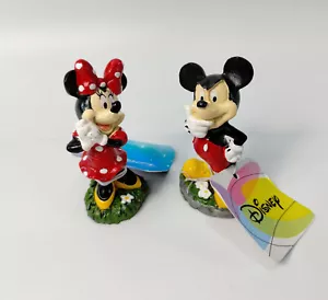 Disney Mickey Mouse Minnie Mouse Miniature Garden Statue Figurines 2.5" Tall - Picture 1 of 16