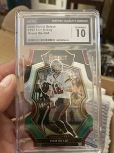 2022 Panini Select Black Red Prizm Die-Cut Tom Brady Buccaneers CGC 10 GEM MINT - Picture 1 of 3