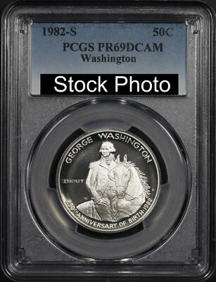 1982-S 250th Anniv. George Washington 50C Silver Commemorative PCGS PR-69 DCAM - Image 1 of 2