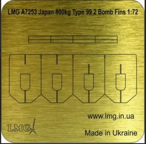 LMG BA-72049 1:72 Japón 800kg Tipo 99 2 Aletas Bomba Espesor 0,1mm - Imagen 1 de 2