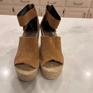 Dolce Vita Espadrille Platform Wedge Sandals Suede Ankle Strap Zip Closure Sz 10 - Picture 1 of 7