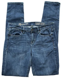 Pantalones de mezclilla Madewell para mujer 26 X 32 tiro medio ajustados lavado oscuro elásticos altos - Imagen 1 de 14