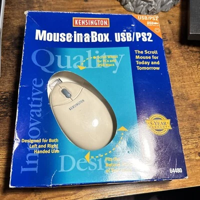 KENSINGTON 64480 Mouse-in-a-Box Scroll USB/PS2 Ball Mouse - Image 1 of 4