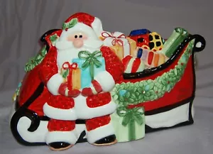 Fitz and Floyd "Santa's Big Day" Serving Bowl NIB - Picture 1 of 5