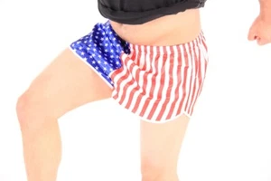 Adult Mens Work Out Jogging USA American Flag Running Shorts Perfect for Cosplay - Picture 1 of 1