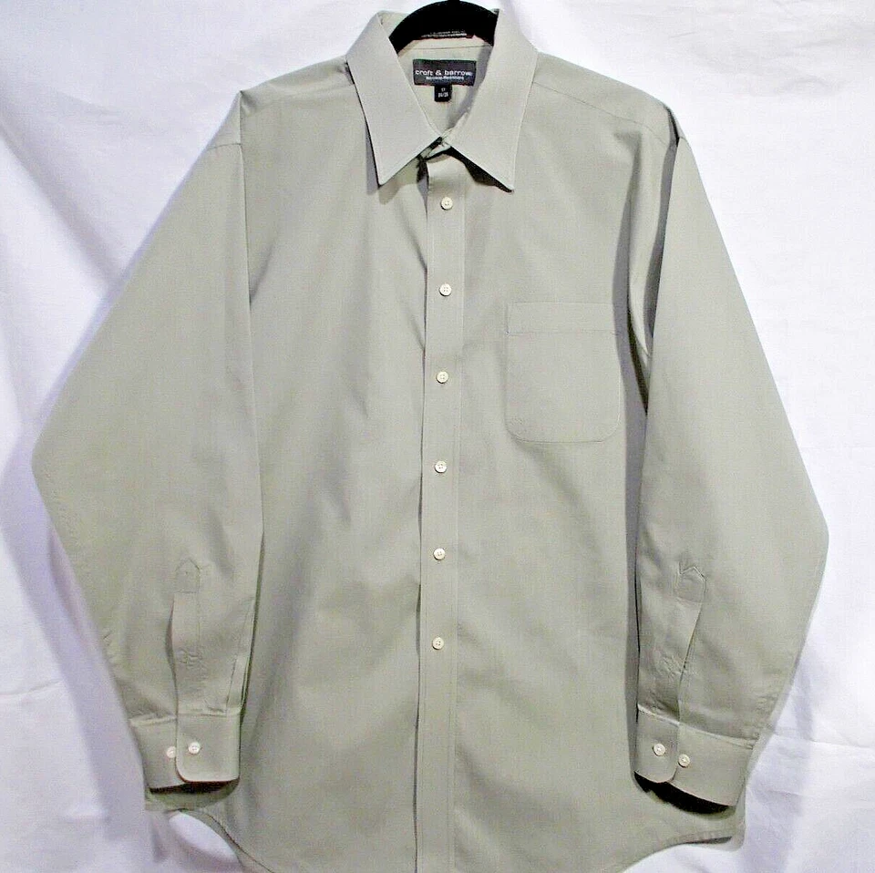Camisa de vestir Croft & Barrow Essentials calce clásico para hombre 17 34/35 manga larga tostada Foto 1 de 4