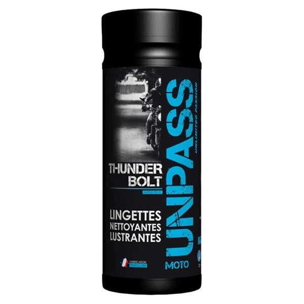 UNPASS Boîte 35 lingettes de nettoyage / lustrage THUNDERBOLT