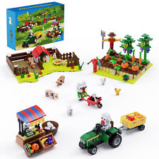 MOC Tractor Farm Tools Building Toy DIY Plant Animal Crops Building Bricks Kit