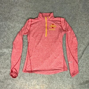 Iowa State Cyclones Womens Pullover Small Red Yellow 1/4 Zip Nike Sport College - Picture 1 of 11