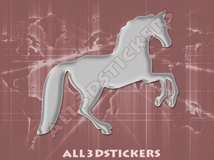 3D Sticker Decal Resin Domed Horse Adhesive Decal Silver - Picture 1 of 1