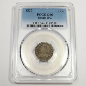 1829 PCGS G6 Small 10c - Silver Capped Bust Dime 10c US Coin #49944A - Picture 1 of 2
