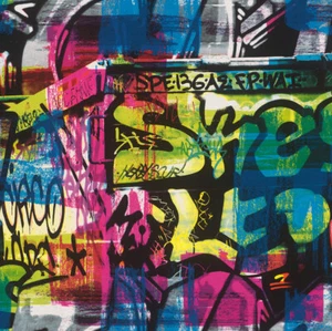 Papel pintado Rasch Kids & Teens II 291506 verde, negro, rosa graffiti colorido - Imagen 1 de 5