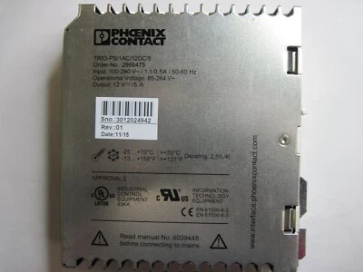 TRIO-PS-1AC/12DC-5 ( 2866475 )  PHOENIX CONTACT  POWER SUPPLY - Image 1 of 4