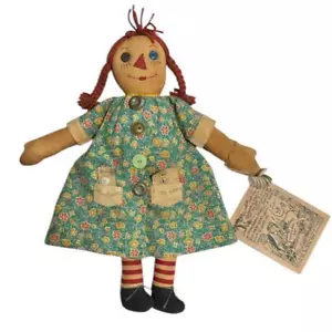 Peluche bambola vintage fattoria conigli a brandelli che ama collezionare bottoni da collezione - Foto 1 di 15