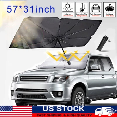 Car Windshield Sunshade Foldable Umbrella Front Window Sun Cover Visor Sun Shade - Image 1 of 4
