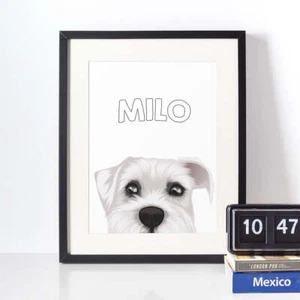 Custom Dog Peek Portraits Poster - Picture 1 of 11