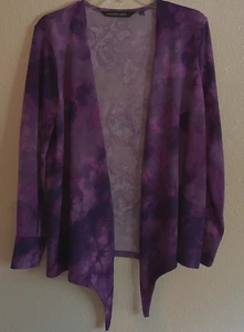 Colleen Lopez Women's Open Cardigan Purple Tye Dye Soft Size S - Picture 1 of 5