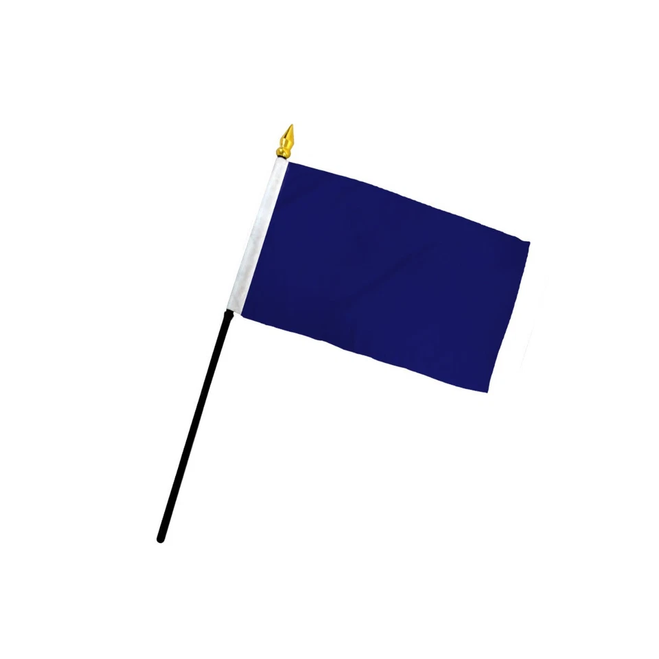1 Dozen Solid Color Navy Blue Stick Flags 4x6in Handheld Solid Color Flag - Image 1 of 1